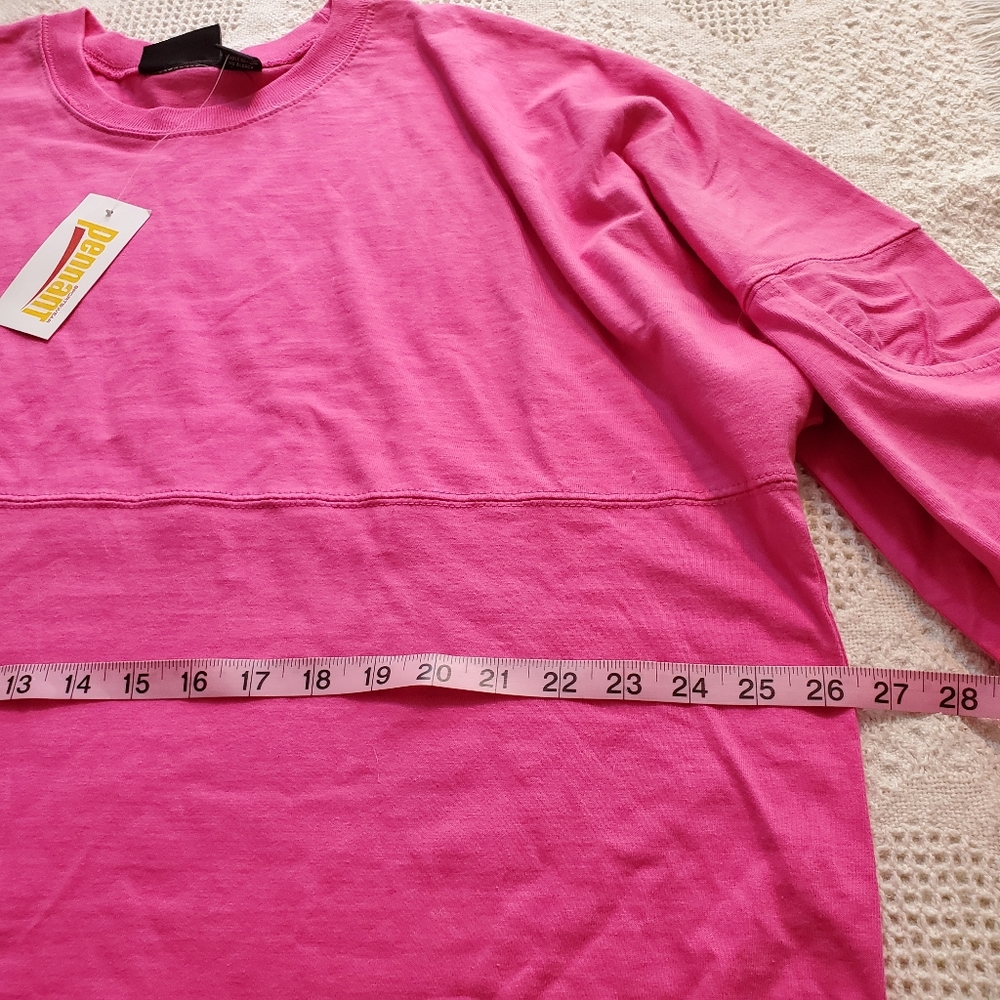 Womens fuchsia pink oversized Pennant sportswear Arlington sweatshirt sweater - Picture 8 of 16